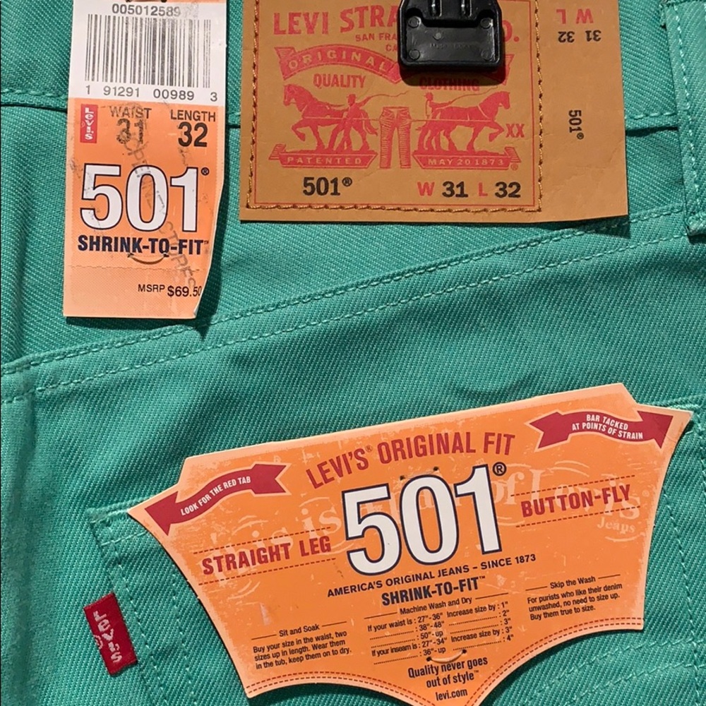 Levi’s 501 Jeans Straight Leg Men’s Pants - Picture 3 of 5